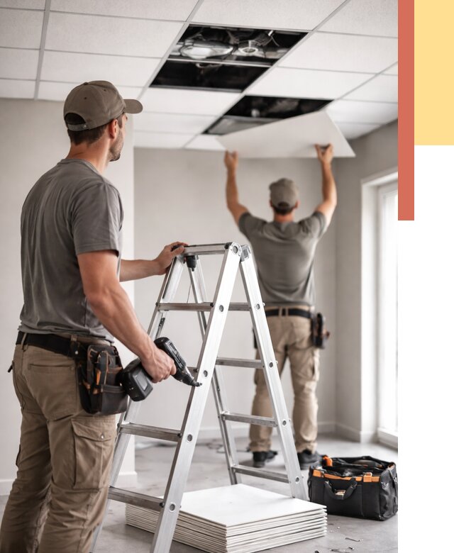 Обслуживание подвесного потолка в Нижнеудинске от 3560 руб. — быстро и недорого | ОТДЕЛОЧНИК-Нжк