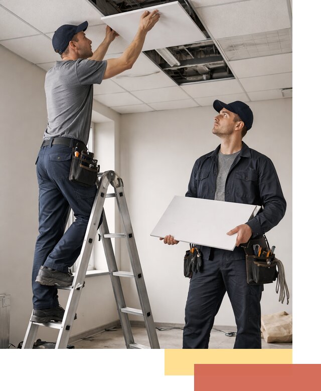 Обслуживание подвесного потолка в Нижнеудинске — ремонт и чистка