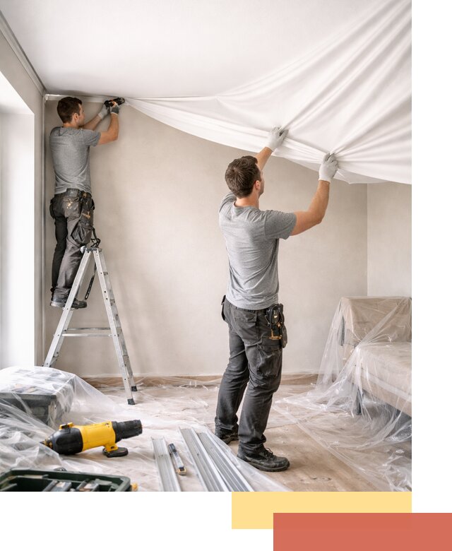 Монтаж тканевого натяжного потолка в Нижнеудинске недорого и быстро