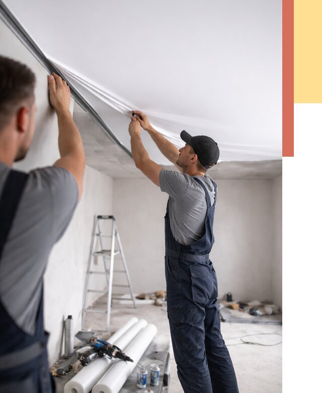 Монтаж матового натяжного потолка в Нижнеудинске от 4577 руб./м² — быстро и недорого | ОТДЕЛОЧНИК-Нжк