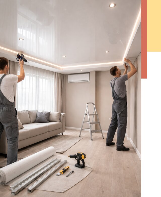 Монтаж глянцевого натяжного потолка в Нижнеудинске от 763 руб. под ключ | ОТДЕЛОЧНИК-Нжк