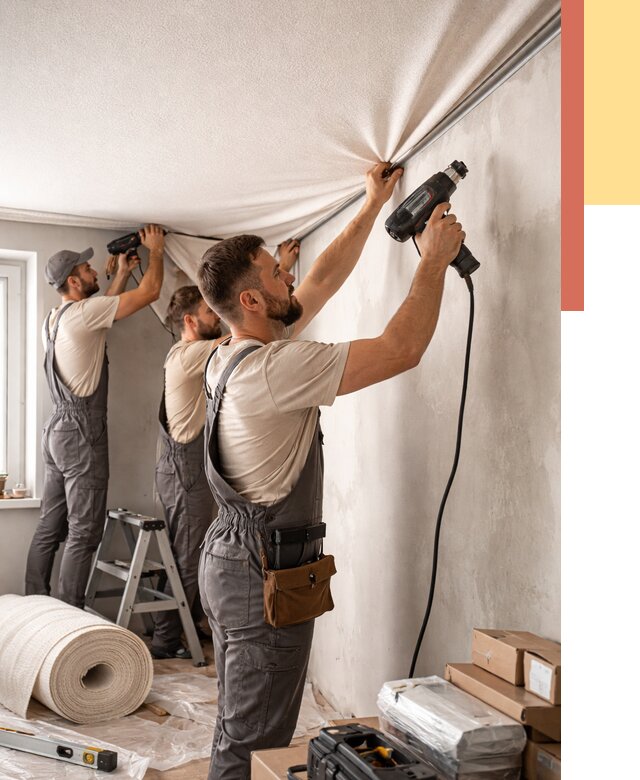 Монтаж фактурного натяжного потолка в Нижнеудинске от 763 руб. — ОТДЕЛОЧНИК-Нжк