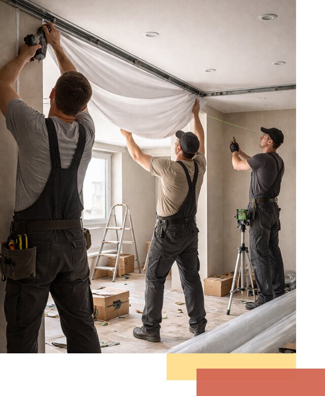 Монтаж парящего натяжного потолка под ключ в Нижнеудинске