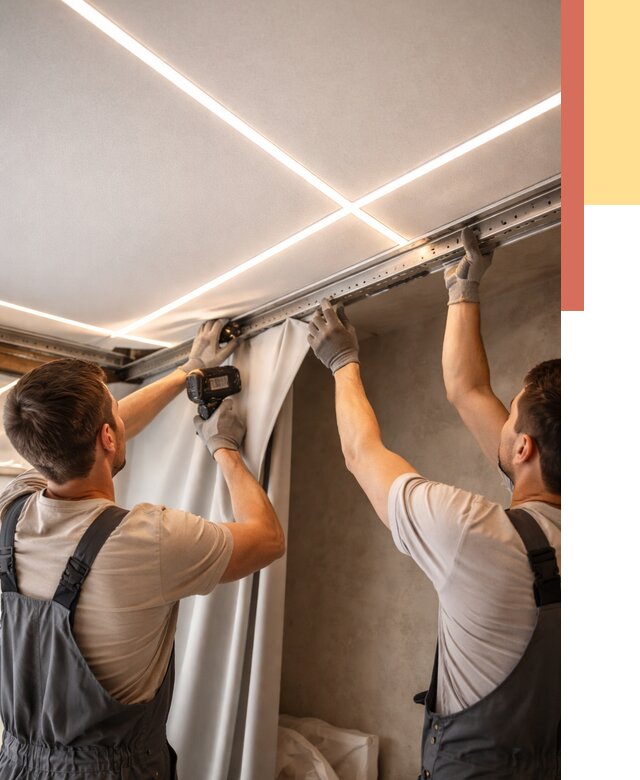 Монтаж натяжного потолка со световыми линиями в Нижнеудинске от 1221 руб. | ОТДЕЛОЧНИК-Нжк