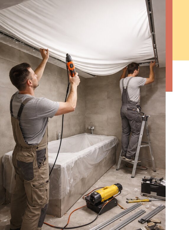 Монтаж натяжного потолка в ванной в Нижнеудинске от 1221 руб. под ключ | ОТДЕЛОЧНИК-Нжк