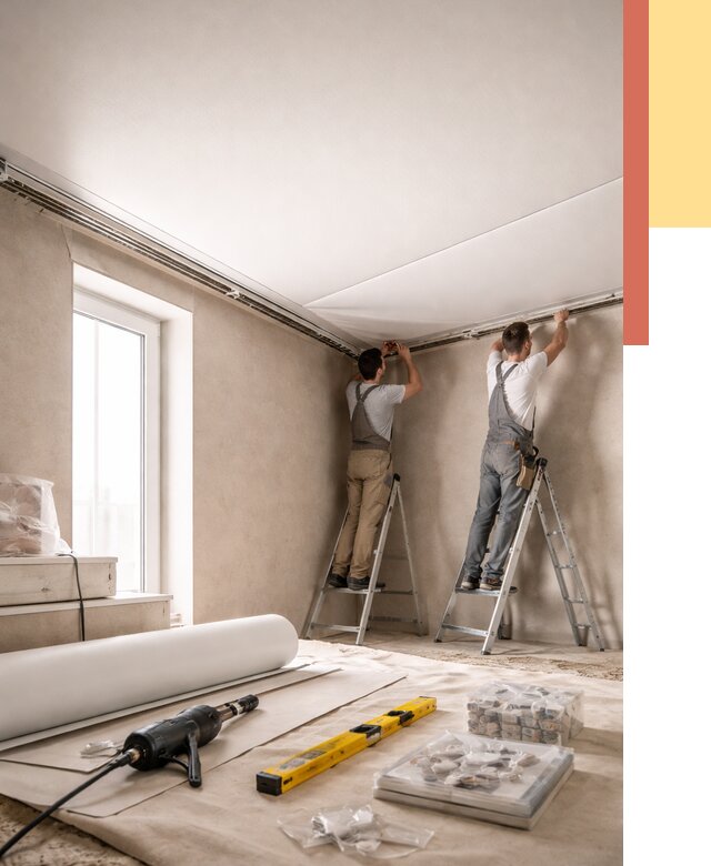 Монтаж натяжного потолка в спальне в Нижнеудинске от 3865 руб. под ключ | ОТДЕЛОЧНИК-Нжк