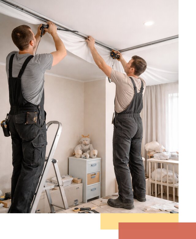 Монтаж натяжного потолка в детской комнате в Нижнеудинске