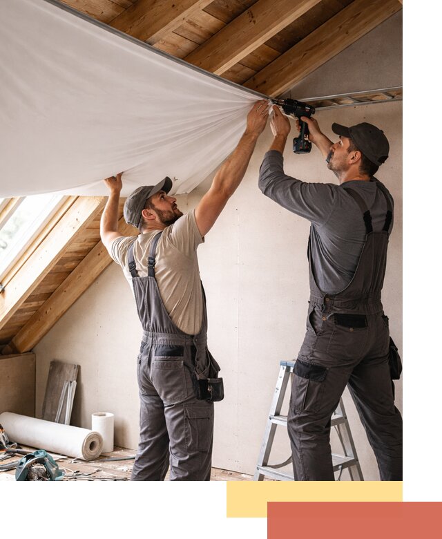 Монтаж натяжного потолка в мансарде в Нижнеудинске