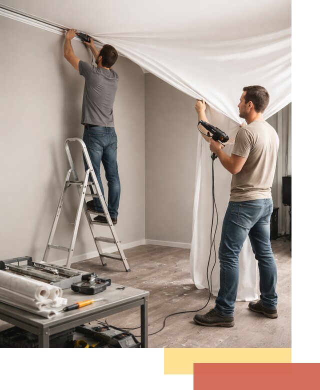 Монтаж натяжного потолка в студии в Нижнеудинске