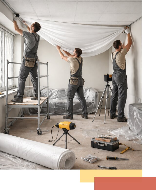 Монтаж натяжного потолка в офисе в Нижнеудинске