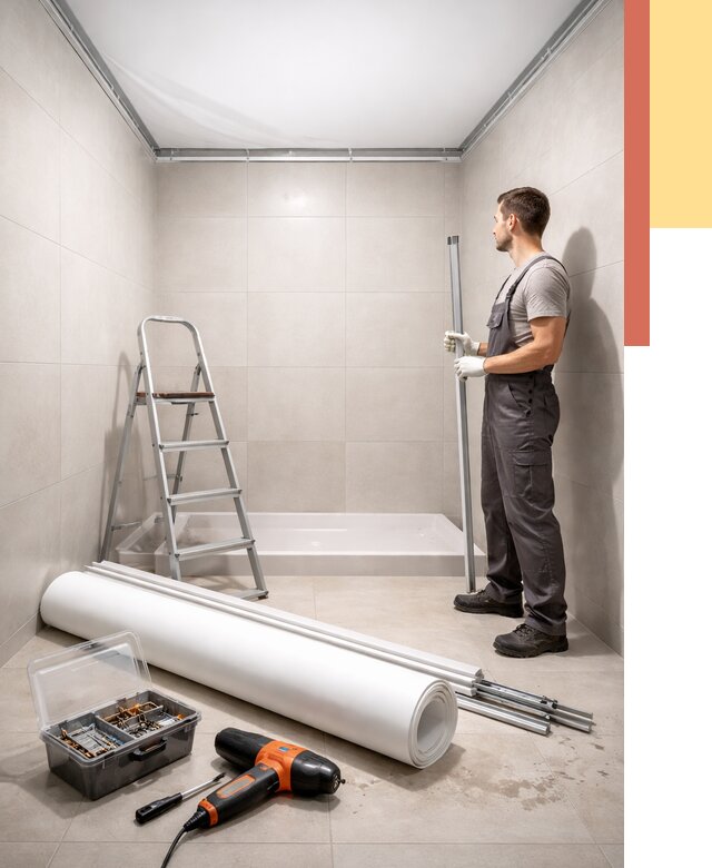 Монтаж натяжного потолка в санузле в Нижнеудинске от 1882 руб. — ОТДЕЛОЧНИК-Нжк