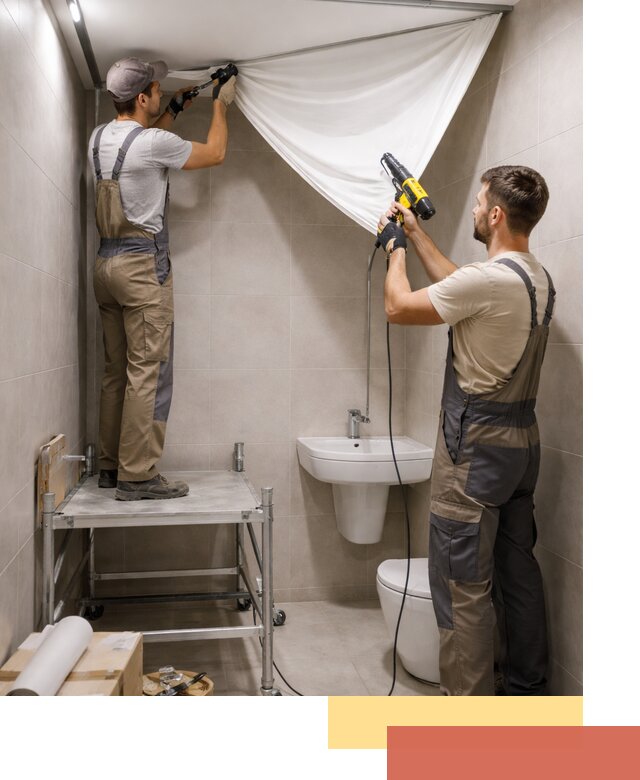 Монтаж натяжного потолка в санузле в Нижнеудинске