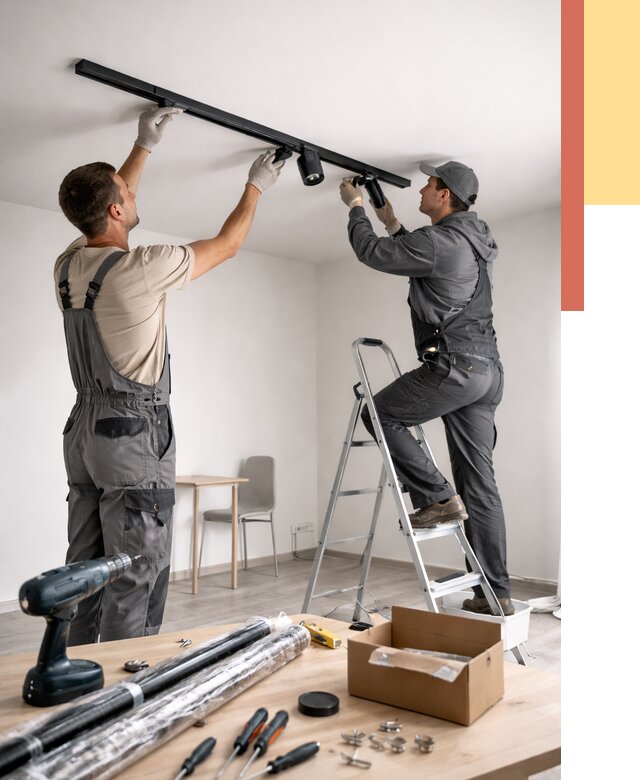 Установка трековых светильников в натяжной потолок в Нижнеудинске от 4272 руб. | ОТДЕЛОЧНИК-Нжк