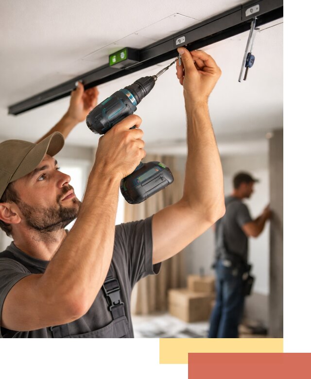 Установка трековых светильников в натяжной потолок в Нижнеудинске