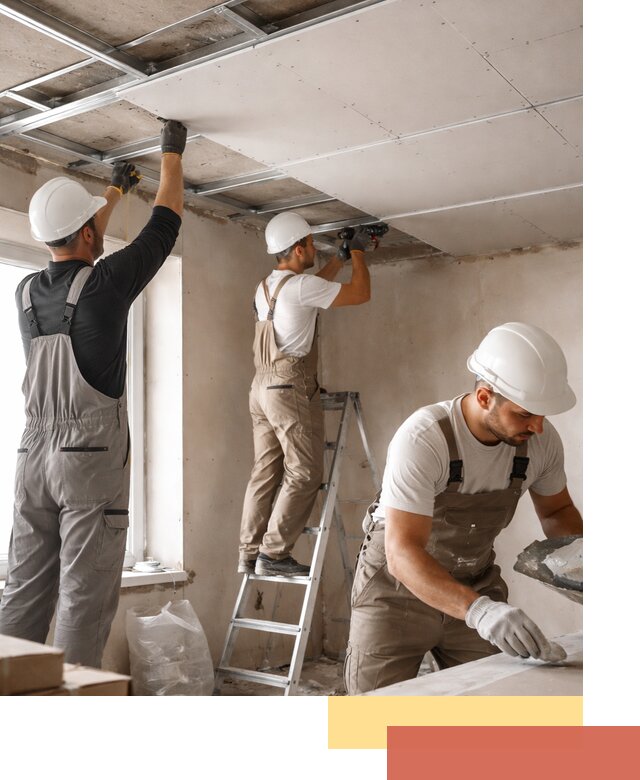 Одноуровневый потолок из гипсокартона в Нижнеудинске — монтаж и отделка