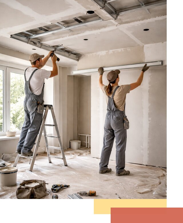 Монтаж многоуровневого потолка из гипсокартона в Нижнеудинске