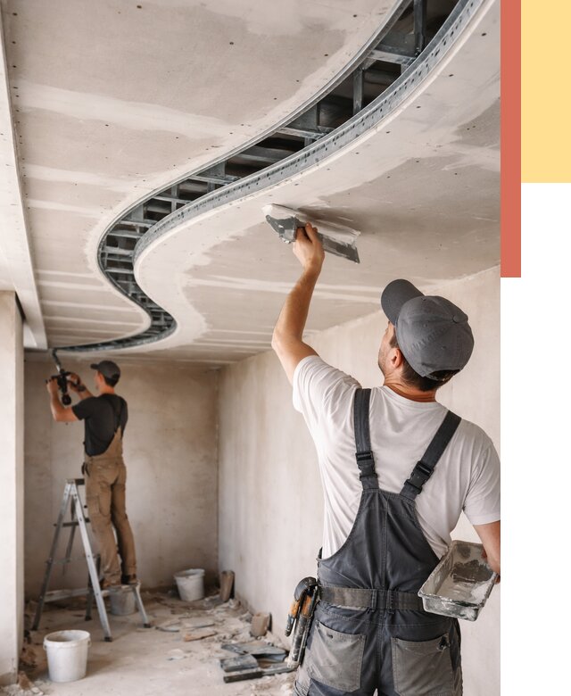 Криволинейный потолок из гипсокартона в Нижнеудинске от 2136 руб./м2 | ОТДЕЛОЧНИК-Нжк