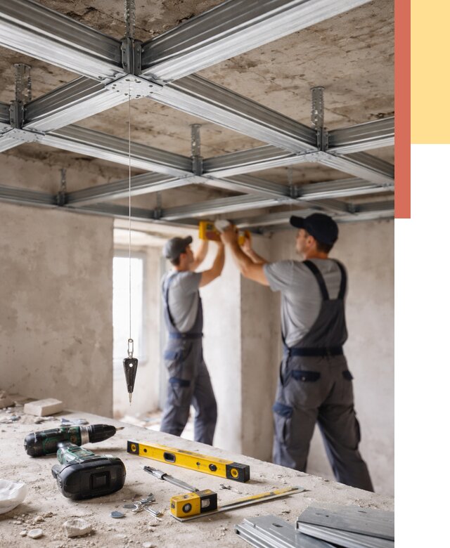 Монтаж каркаса потолка из профиля в Нижнеудинске от 4577 руб. — услуги ОТДЕЛОЧНИК-Нжк