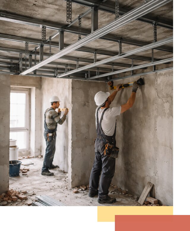 Монтаж каркаса потолка из профильного профиля в Нижнеудинске