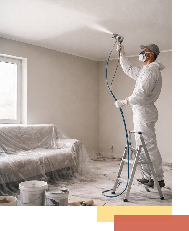 Покраска потолка краскопультом в Нижнеудинске быстро и качественно