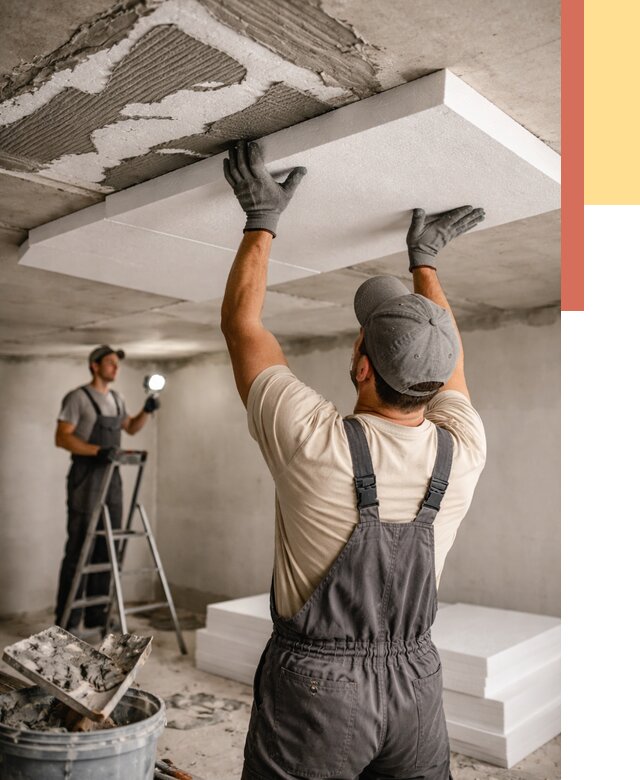 Утепление потолка пенопластом в Нижнеудинске от 4577 руб/м2 — недорого и быстро | ОТДЕЛОЧНИК-Нжк