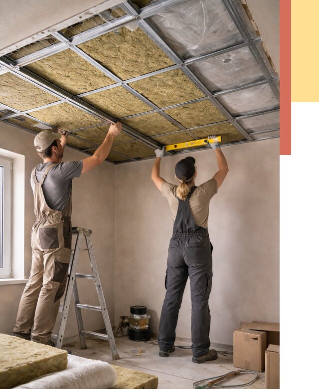 Шумоизоляция потолка в Нижнеудинске от 1271 руб. под ключ — услуги ОТДЕЛОЧНИК-Нжк